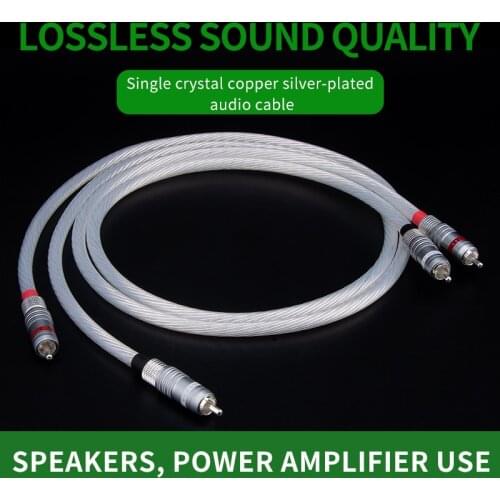 QINCROWN Fever Audio Cable 5NOCC Signal Line RCA Cables Carbon Fiber Gold-Plated RCA Plug Adapter