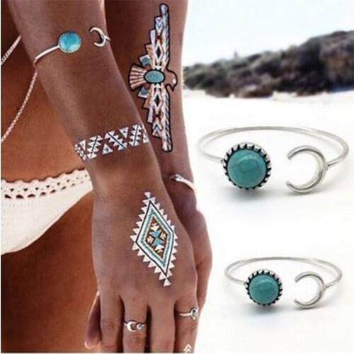 BK Vintage Light Green Bracelets & Bangles For Women Adjustable Arm Cuff Bangles Bracelet Jewelry Gift Beach Party Bracelet