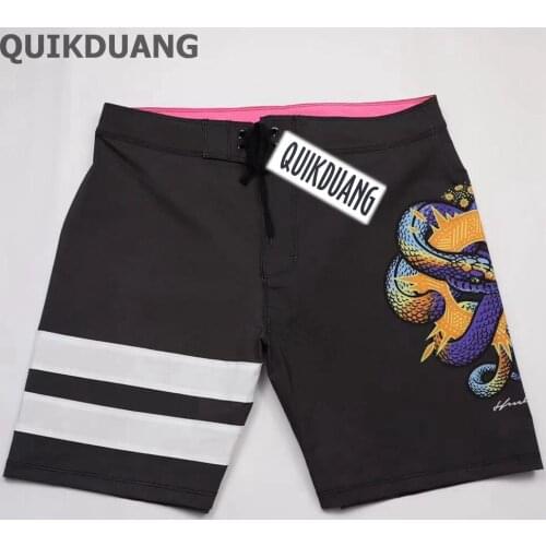 Quick-Dry Surf Trunks Male Board Shorts Stretch Beach Pants Swim Shorts Spandex Waterproof Beachshorts E542