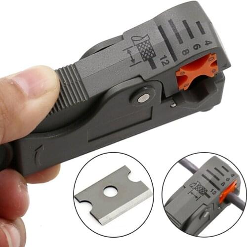 Household Tool Multifunction Rotary Coax Coaxial Cable Cutter Tool RG58 RG59 RG6 High Impact Material Wire Stripper
