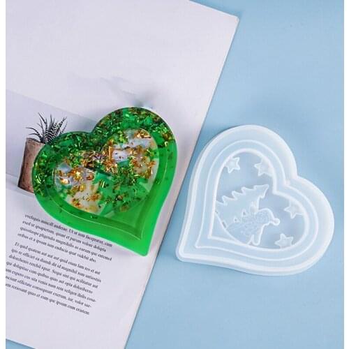 DIY Crystal Epoxy Mold Christmas Tree Love Snowman Theme List Decoration Silicone Mold