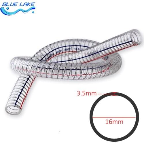 Environmentally friendly PVC hose with steel wire,inner 16mm/thickness 3.5mm,transparent soft pipe ,High temperature water pipe