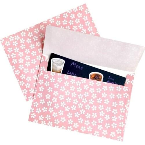 80pcs Pink Cherry Blossom Envelope White Texture Pattern Blank Paper Creative Handmade DIY Write Letter Wholesale Free Shipping