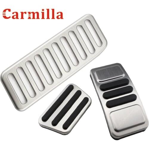 Carmilla Stainless Steel Gas Pedal Cover for Ford Mustang 2015 - 2021 Rest Foot Brake Car Pedals Accessories