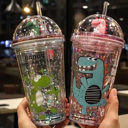 Summer Creative Plastic Straw Cup Adult Child Student Couple Couple Portable Bottle