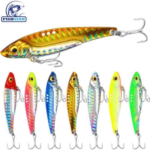 Metal Vib Fishing Lure Weights8-20g Long Shot Slots Hook Metal Jig Articulos De Pesca Isca Artificial Bass Bait Deep Sea Fishing
