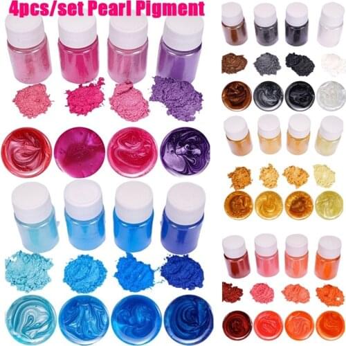 4pcs set Mica Powder Pigment for Soap Making Epoxy Resin Handmade Pearl Resin Glue Pigments Crystal Mold