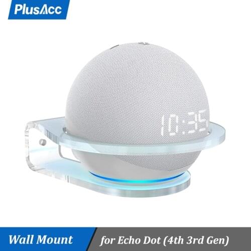 Wall Shelf Holder For Amazon Echo Dot 4th 3rd Gen Smart speaker Sturdy Clear Acrylic Wall Mount Space Saving Solution Bracket