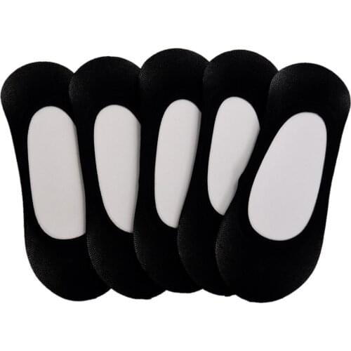 5 pairs of invisible low to help womens stretch high heels Loafer boat socks