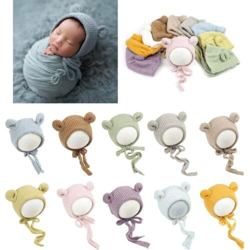 Newborn Photography Posing Props Cute Crochet Knitted Hat Baby Infants Beanies