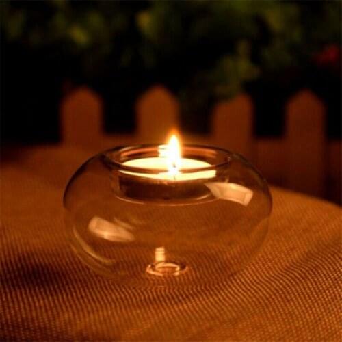 New Glass Round Hanging Candle Light Holder Candlestick Party Home Decor Wedding Supplies