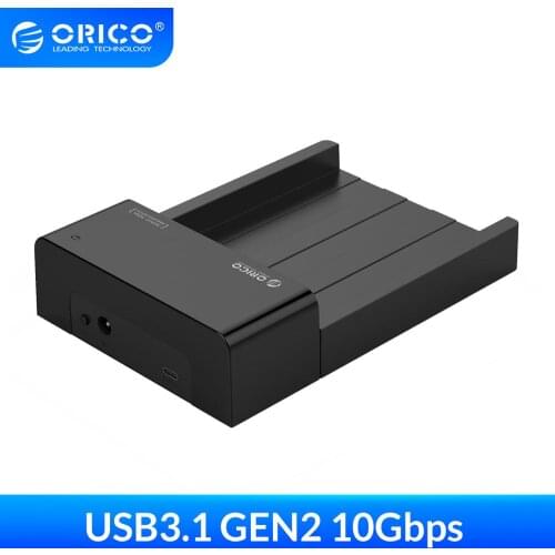 ORICO 2.5/3.5 inch Hard Drive Dock 10Gbps SATA To USB 3.1 Gen2 Type C HDD Enclosure 12V Power Adapter Support 12TB Max