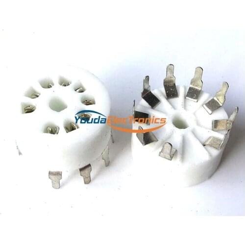 10pcs Silver Plated Ceramic 9pin Vacuum Tube Socket for 6DJ8 EL84 6922 6BM8 6BQ5 EL84