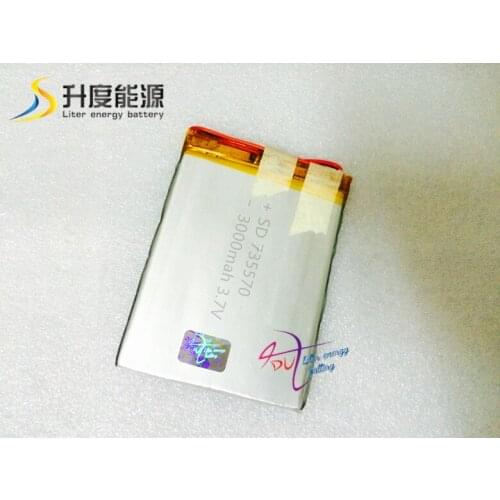 SD Factory directly supplier 3.7v li-polymer 735570P 3000mAh tablet battery 3.7v