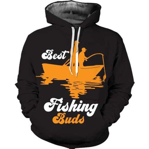 REAL American SIZE Custom High Quality Best Fishing Buds Sublimation Printing Plus Size Hoodies