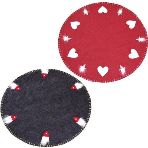 Christmas Handmade Swedish Gnome &Love-heart Pattern Xmas Tree Skirts Home Decor