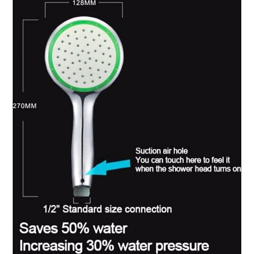 WASOURLF Air Trubo Intake Handheld Chrome Water Saving Pressurized Rainfall ABS Hand Held Shower Head Handshower Bathroom hotel