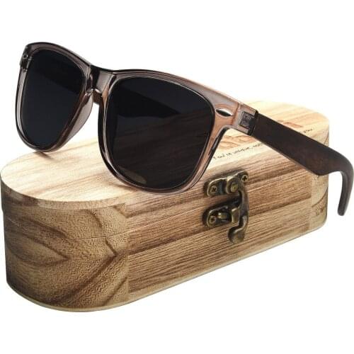 Ablibi Clear Polarized Wooden Sunglasses UV400 Lenses Womens Wood Shades for Women for Driving Fishing in Wooden Box