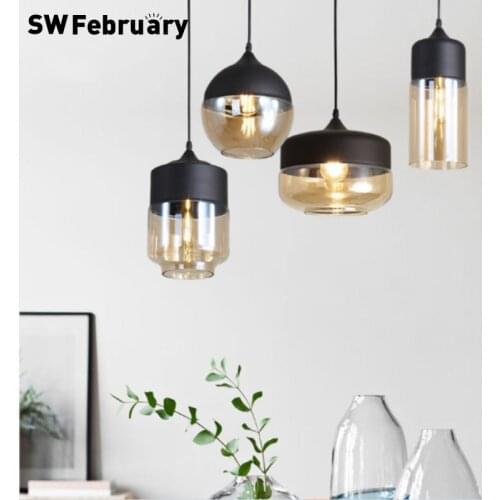 Modern Glass Pendant Lights Hanging Lamp Kitchen Light Fixture Dining Hanglamp Living Room LED Pendant Lamps