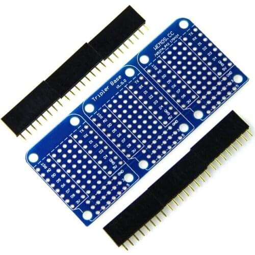 Triple Shield For WeMos D1 Mini Dua Sided Perf Board For Arduino Compatible