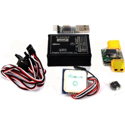 U22 Flight Control System Autopilot Mainboard + GPS + Current Meter + USB Upgrade Cable + Inductance + 6 Pairs Servo Cables