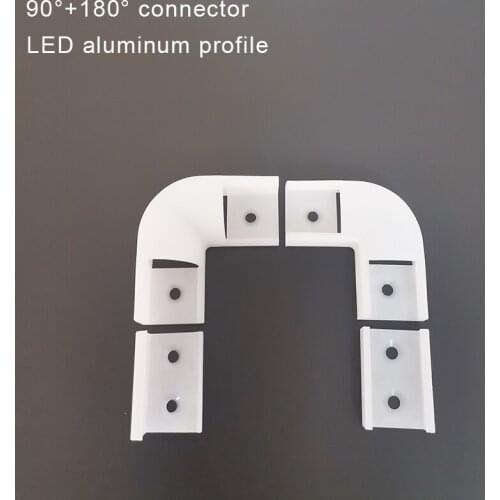 V U 90° 180° Connector LED Aluminum Profile Channel Holder Plastic Milky White 4.5cm For Strip Bar Light Flat Shape