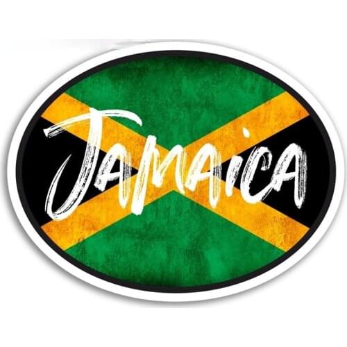 Jamaica Flag Vinyl Waterproof Scratch-Proof Car Stickers Fun Travel Sticker Laptop Luggage Bumper Trunk Window Decal Kk13*13cm