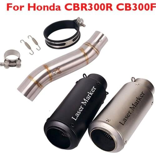 Motorcycle Exhaust System Muffler Silencer Escape Tip Mid Middle Connect Link Pipe for Honda CBR300R CB300F Slip on Pipe