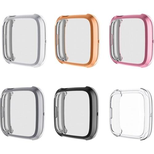 Protective Case Anti-Scratch Watch Cover for Fitbit Versa 2 Smartwatch Silicone Dial Cases Full Cover Skin Accessories