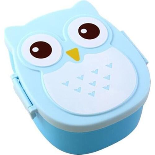 1Pcs Cute Cartoon Owl Plastic Seal Lunch Box Fashion Convenient Children School Picnic Portable Bento Tableware