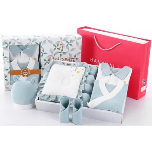 17 Piece Newborn clothes Baby Gift Set Cotton Clothes Infant Girl Rompers bibs Suits Soft Autumn Without BoxYKQ120