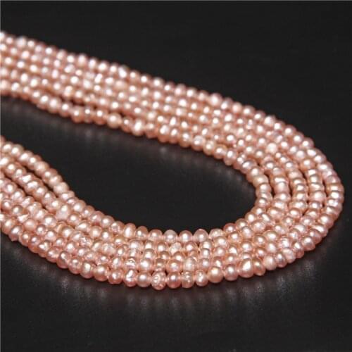 2.8mm Pink Freshwater Pearl Beads For Jewelry Making Small Natural Genuine Baroque Pearl Loose Beads Accessories DIY 14" Strand
