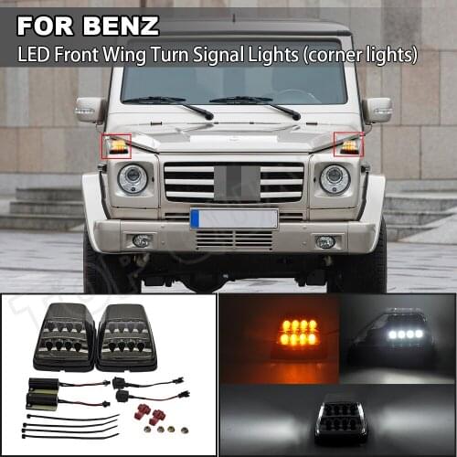 2PCS Front Wing LED Dynamic Side Mraker Turn Signal Light Position Lamp For Mercedes Benz G55 AMG G550 G-Class G500 W463 G63