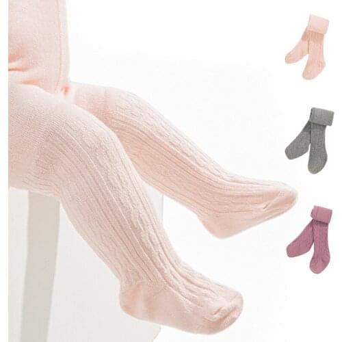 2021 Spring Baby Girl Leggings Solid Color Cotton 0-24Month Baby Stockings Toddler Pantihose Girl Pink Color Stockings