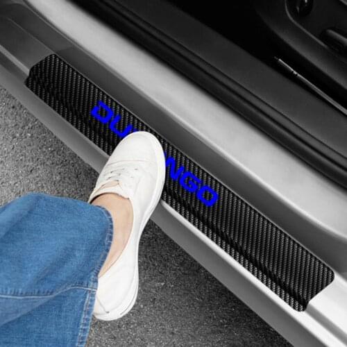 For Dodge Durango Car Door Sill Scuff Plate Trim 4D Carbon Fiber Sticker Entry Guards Pedal Protect Accessories 4pcs