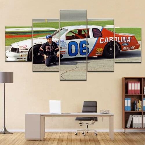 5 Panel/piece HD Print Mark Martin Busch Car modern wall posters Canvas Art Painting For home living room decoration