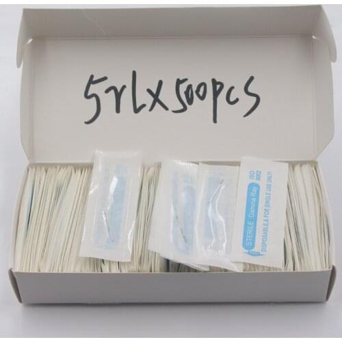 500PCS Tattoo Needles Permanent Makeup Eyebrow Tatoo Blade Microblading Needles U Pins For 3D Embroidery Manual Tattoo Pen