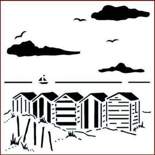 6*6in Beach House Stencil For DIY Scrapbooking Paper Cards Making Crafts Plastic Templates Paint Decor New 2019