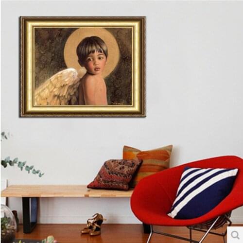 Diamond Painting Square Diamond Embroidery Cube 5d Cross Stitch Home Decoration Cute Little AngelH Diamond Mosaic Triptych 2015