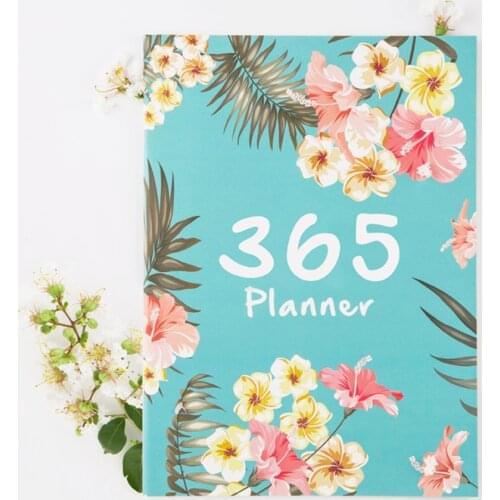 365 Days Flowers A4 Notebook Agenda Schedule Organizer Daily Weekly Monthly Planner Diary Notepad Kawaii Korean Stationery