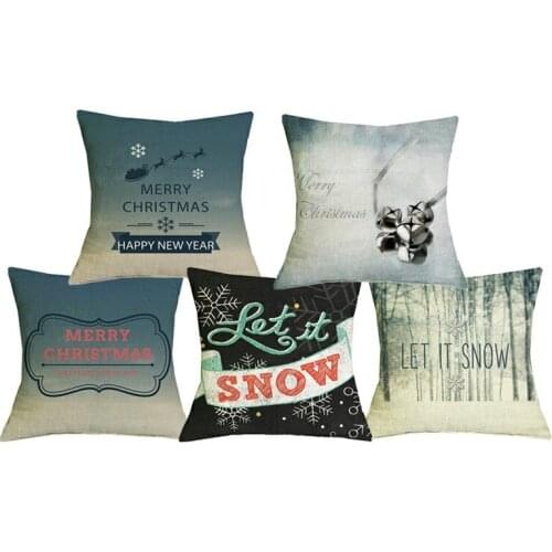 C06092 Merry Christmas Words Print Pillowcase Pillow Covers Decorative Foe Home Room cojines decorativos para sofa