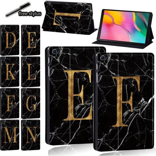 Tablet Case for Samsung Galaxy Tab S6 Lite/Tab A7/Tab A A6 10.1/Tab A 9.7/Tab S5e/Tab A 8.0 Inch Letter Pattern Cover + Stylus