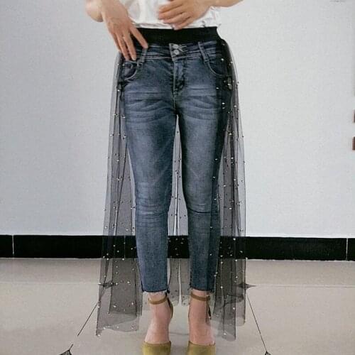 Black Tulle Detachable Skirt Beaded Rhinestone Elastic Waistband Bridal Overlay Skirt Black Mesh Fishnet Skirt For Wedding 2021