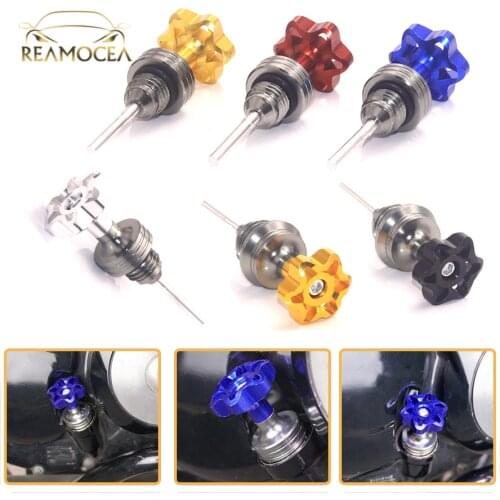 Reamocea CNC Motorcycle Engine Oil Tank Dipstick Level Gauge Meter Oil Cap Fit For Yamaha RS100 RSZ100 GY6-125 ATV Motorbike
