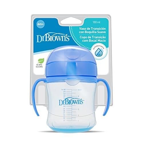 Dr. Browns TC61001SPX - Vaso de transición de boquilla suave, Colores surtidos, 180 ml