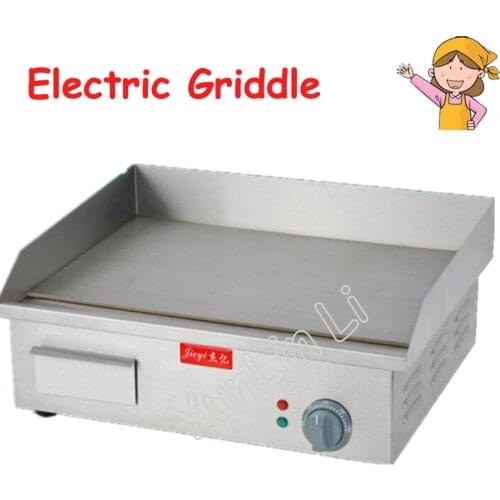 Electric Griddle Flat Plate Grooved Machine Stainless Steel Beef Toasting Grill for Party Picnic FY-818A