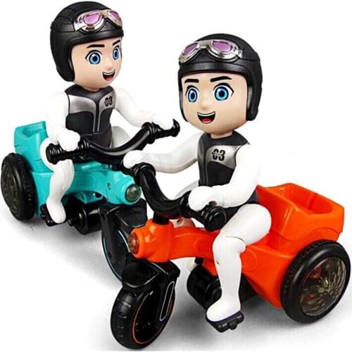 Electric Stunt Rotating Tricycle Toys Children Gift With Music Light Effect Kids Montessori Pull Back Car Toys for Children