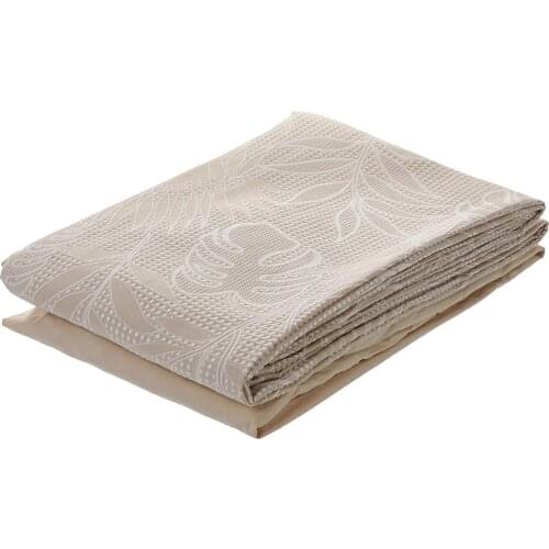 TAÇ Single Jacquard Pique Set-Jeneva Beige-180x250cm Pike 100x200cm+25cm Fitted (Elastic) Bed Sheet 50x70cm Pillow Case (1 Piece