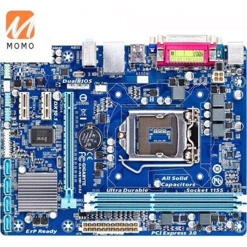 Motherboard GA-H61M-DS2 with Intel H61 LGA 1155 DDR3 DIMM Socket 16GB Support Core i7/i5/i3/Pentium/Celeron Motherboard