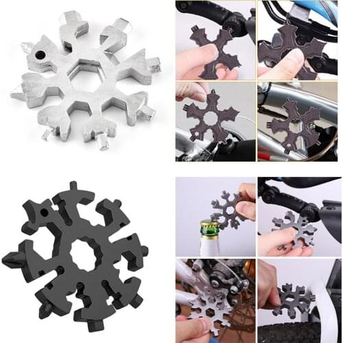 Multitool 16-in-1 Snowflake Snow Wrench Tool Screwdriver Bike Spnner Hex Wrench Keychain Camping Surivival Tools Bottle Opener